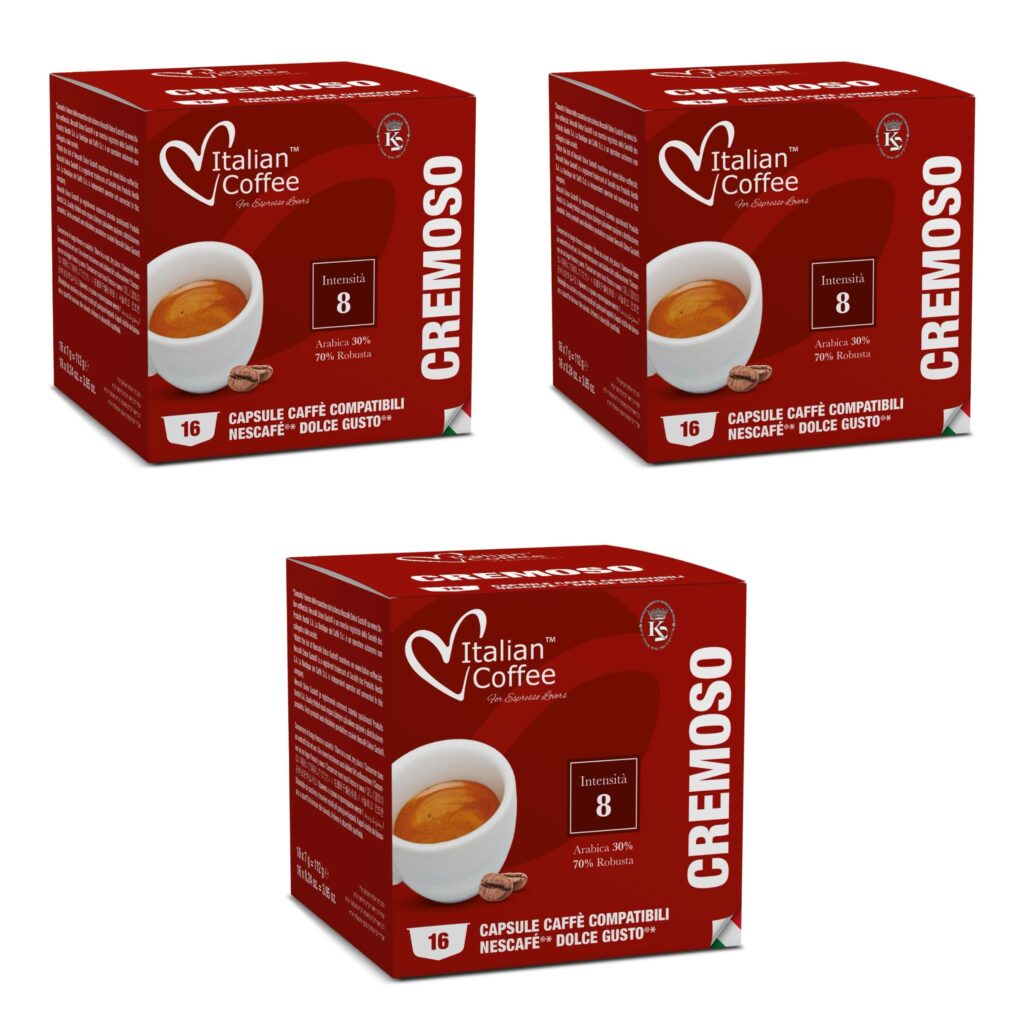 48 capsule cafea italian coffe cremoso compatibil dolce gusto