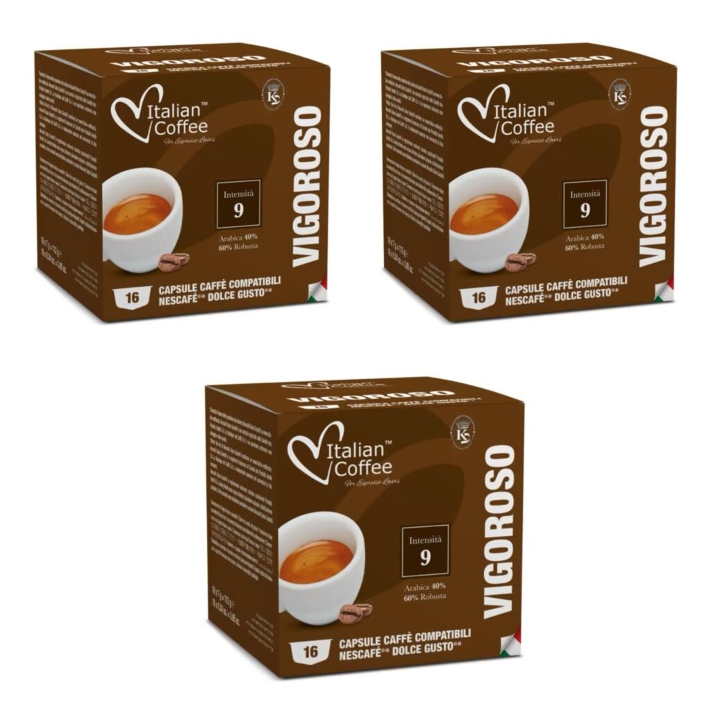48 capsule cafea italian coffe vigoroso compatibil dolce gusto