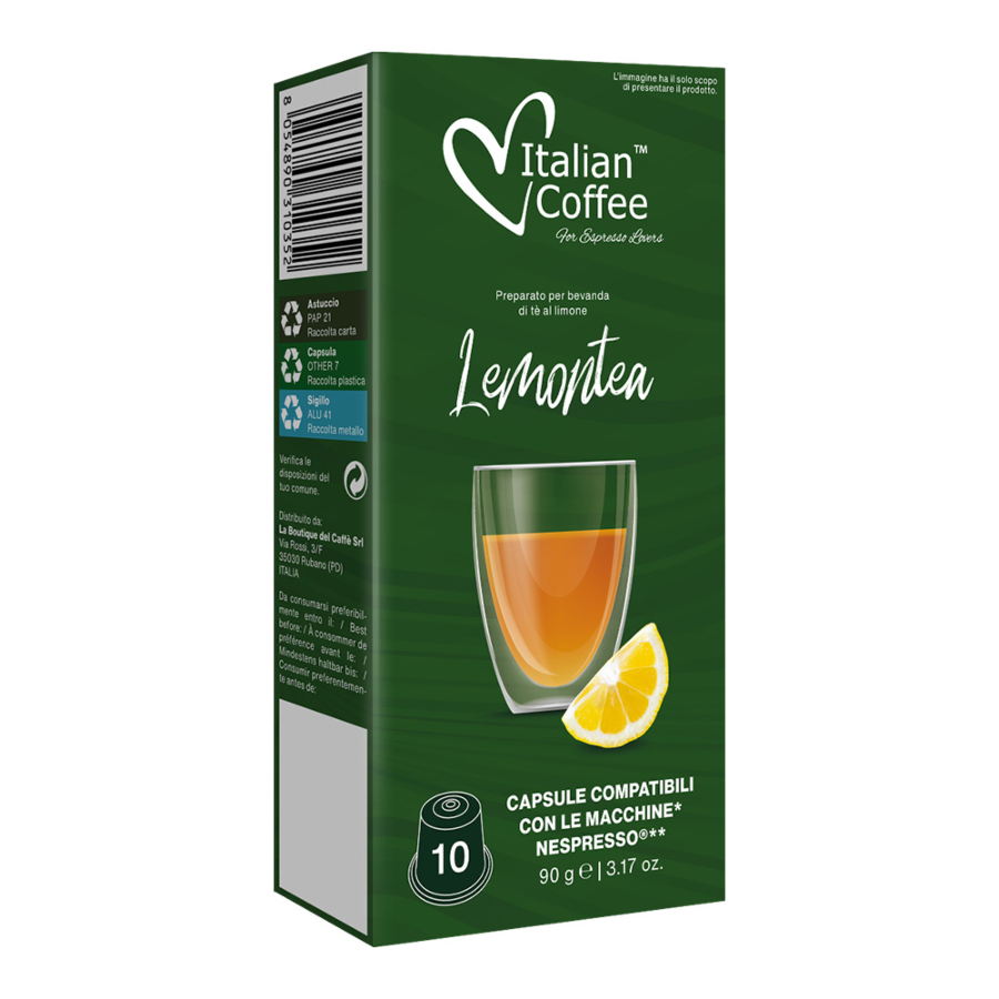 10 capsule italian coffe ceai de lamaie compatibil nespresso