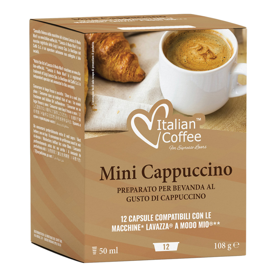 12 capsule italian coffee mini cappuccino compatibil a modo mio