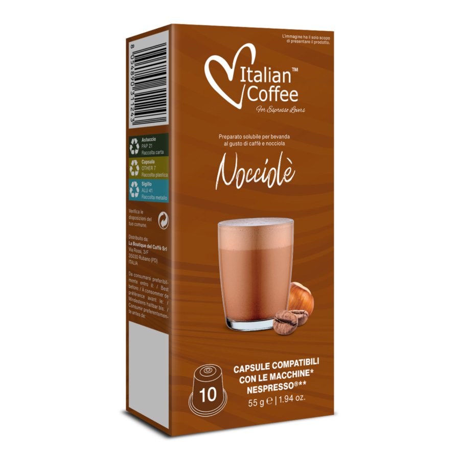 10 capsule cafea nocciole compatibil nespresso