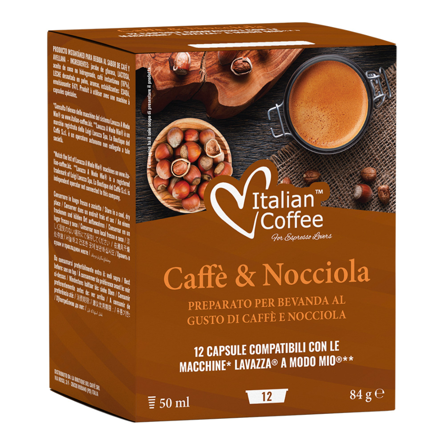 12 capsule caffe nocciola compatibil a modo mio