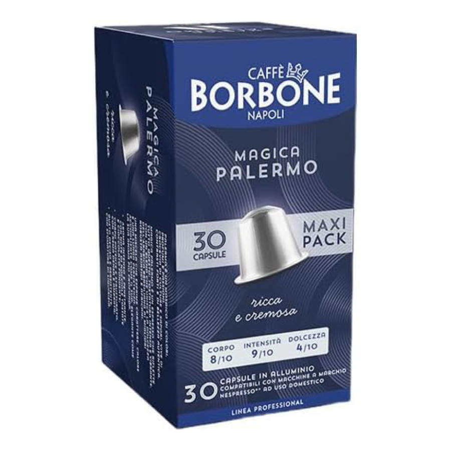 30 capsule aluminiu cafea borbone magica palermo compatibile nespresso