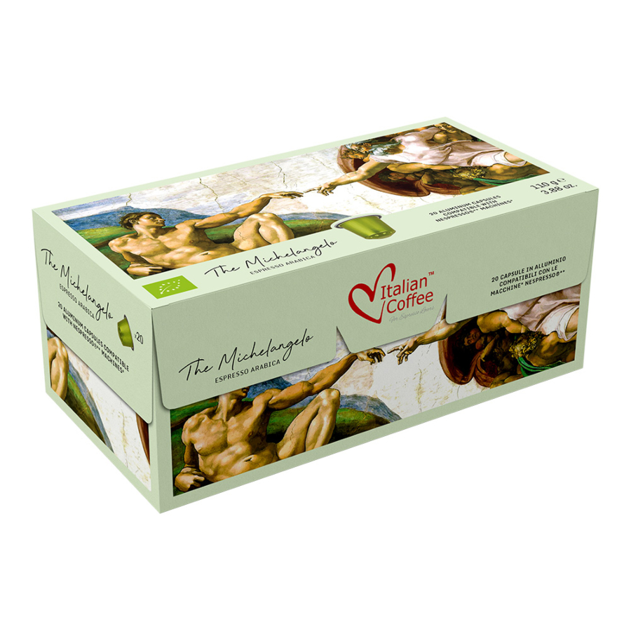 20 capsule cafea michelangelo arabica bio compatibil nespresso