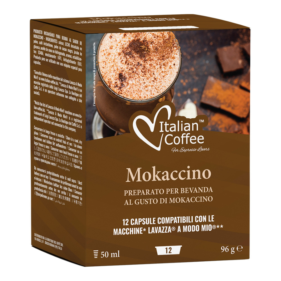 12 capsule cafea mokaccino compatibil a modo mio