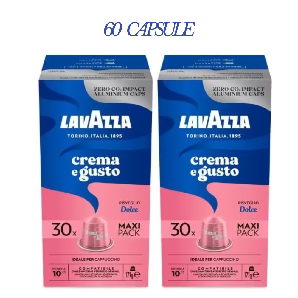 30 capsule cafea aluminiu lavazza crema gusto dolce nespresso